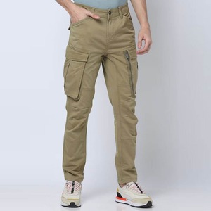Pantalones Cargo Caqui Multibolsillos, Corte Slim, Tela Twill, Ropa de Trabajo Táctica, Producción al por Mayor - Product Image 4