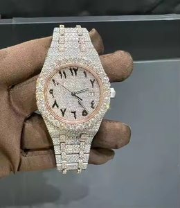 Montre de luxe en quartz pour homme, sertie de diamants Moissanite, montre-bracelet élégante de qualité supérieure pour homme - Product Image 1