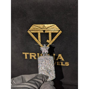 Luxury Star Pendant Necklace Moissanite Diamond with 925 Sterling Silver Hip Hop Jewelry by Trisha Jewels - Product Image 1