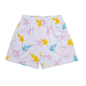 Shorts de sport respirants à séchage rapide pour hommes, taille mi-haute, avec logo personnalisé, impression numérique, 100 % polyester, couleur unie, décontractés - Product Image 4