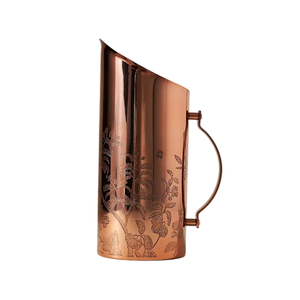 Pichet à eau vintage en cuivre avec motif floral gravé, idéal pour la maison, les mariages et les hôtels – Vente chaude - Product Image 5