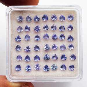 Piedras Preciosas Sueltas de Tanzanita Natural, Corte Corazón, Facetadas, 3mm, Calibradas, Azules, para Joyería, Suministros al por Mayor - Product Image 6