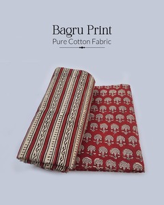 Nueva Tela de Algodón 100% Puro con Estampado Floral Indio Azul Aciano y Blanco, Impresa a Mano, por Metro, para Vestidos - Product Image 2