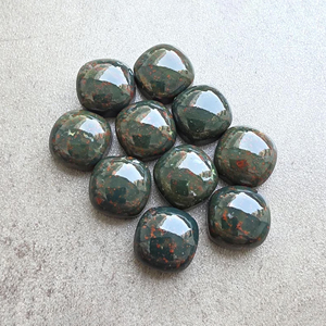 Cabochon en hématite naturelle, forme carrée coussin, dos plat, pierre précieuse calibrée, tailles personnalisées disponibles - Product Image 4