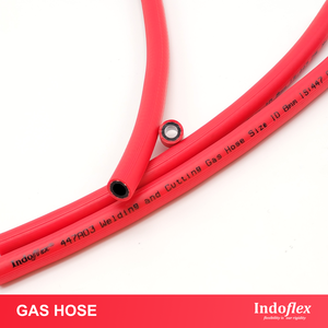 Tuyau de gaz de soudage et de découpe oxygène-acétylène GPL rouge et bleu, 15 bars, 100 m, revêtement extérieur en caoutchouc nitrile, Indoflex, renforcé en polyester - Product Image 2