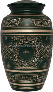 Hermosa urna de cenizas humanas de cremación para adultos de latón hecha a mano para almacenamiento de tributo familiar con diseño grabado floral antiguo - Product Image 6