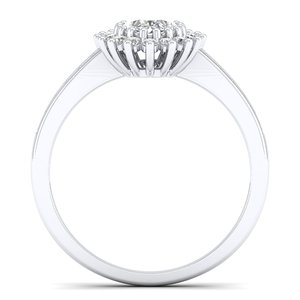 REYES Classic Design <b>925</b> Sterling <b>Silver</b> GRA Certified Moissanite Engagement <b>Rings</b> For Women 14K Gold Rhodium Plated Jewelry - Product Image 4