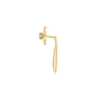 Flower Shape Lab Grown Diamond <b>Nose</b> Pin 14K <b>Gold</b> Plated Luxury <b>Stud</b> Women's Everyday Wear Claw Setting Round Brilliant Cut - Product Image 2
