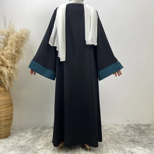 Vestido Abaya Musulmán de Manga Larga para Mujer, Bordado de Alta Calidad, Sin Costuras, Ligero, de Poliéster, al por Mayor, Estilo Pakistaní - Product Image 2