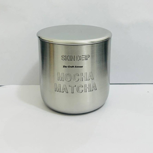 Venta al por Mayor de Frascos de Acero Inoxidable para Velas Aromáticas, Fragancia Premium Mocha Matcha, Recipientes Metálicos Reutilizables para Velas con Tapa Hermética - Product Image 2