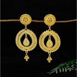 Arrings-pendientes de aro chapados en oro para mujer, aretes de arquería de estilo fricano, calidad superior jumkha Bali - Product Image 1
