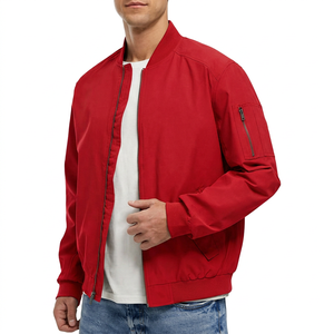 Men's <b>Light</b> Gray <b>Jacket</b> Zipper Stand Collar Casual Windproof Polyester Autumn Wear - Product Image 4