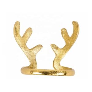 Vente chaude Métal Or Bois Serviette Anneau Durable Écologique Antique Fête De Mariage Festive Décor À La Maison À Manger Vaisselle - Product Image 3