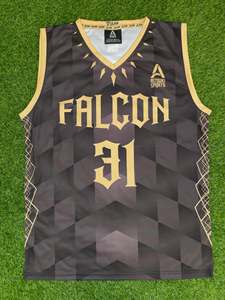 Ensemble de maillot de basket-ball Falcon sublimé 31 unisexe pour adulte, débardeur à col en V en polyester à séchage rapide avec short à cordon de serrage - Product Image 4