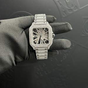Reloj de Moissanita Personalizado de Alta Calidad con Incrustaciones de Diamantes VVS, Estilo Hip Hop, Regalo para Hombre - Product Image 1