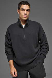 Sweat-shirt de sport pour homme à col montant et demi-zip, respirant, coupe ample - Product Image 6