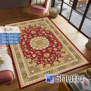 Tapis Shufu antidérapant et anti-allergique à motif abstrait moderne, à poils moyens, en polyester flanelle lavable pour usage domestique - Product Image 2