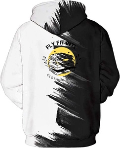Sweat-shirt à capuche unisexe imprimé loup, coupe classique, imprimé par sublimation, décontracté, automne, tricoté, polyester - Product Image 6