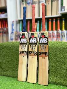 Battes de cricket MB Malik MBS Sher Amin English Willow avec housse de protection gratuite, couvre-batte anti-chocs, poignées supplémentaires et feuilles anti-usure, tout inclus. - Product Image 1
