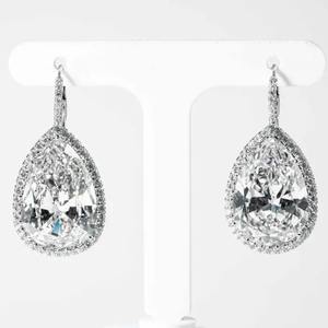 Pendientes de Diamantes Cultivados en Laboratorio con Forma de Pera en Oro de 14K, Certificados por IGI, Chapados en Rodio, Joyería Elegante para Fiesta, Regalo para Mujer - Product Image 4