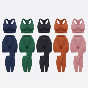 Women's Yoga Suit Beautiful Back High Waist Trousers Combination <b>Seamless</b> Super Elastic Ideal Gym <b>Clothing</b> Breathable Outfit - Product Image 6