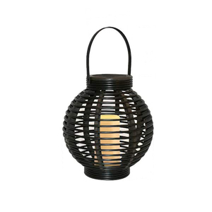 Encantadora Linterna de Imitación de Madera Tejida con Luz LED Integrada Tipo Vela Esmerilada, Perfecta para Decoración Ambiental de Patio - Product Image 6