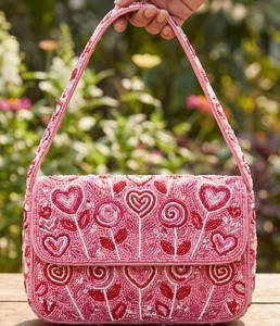 Bolso de Hombro Bordado con Cuentas para Mujer, Diseño Étnico Rosa Caramelo, Bolso de Moda para Mujer, Cartera Cruzada para Fiesta - Product Image 1
