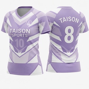 Maillot de rugby pour homme, tissu en maille polyester 140g, impression numérique, anti-UV, respirant, manches courtes, col en V, positionnement personnalisé du logo de l'équipe - Product Image 1