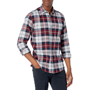 Mens <b>Flannel</b> <b>Top</b> 100 Cotton Casual Long Sleeve Plaid Shirt Formal Warm Brushed Cotton Soft Comfortable Breathable Custom Logo - Product Image 3
