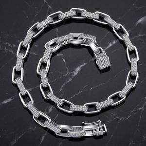 Collar de plata 925, joyería hip hop, cadena estilo Ice Out para hombre, disponible para la venta. - Product Image 1