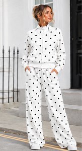 <b>Women's</b> <b>White</b> Solid Lightweight 2 1 <b>Tracksuit</b> Set Full Sleeve Zipper Stand Collar Loose Fit Casual Spring Wear Side Pockets - Product Image 5