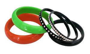 Conjuntos de brazaletes de resina acrílica coloridos vintage, elegantes con incrustaciones de piedras naturales, modernos, de la mejor calidad, informales, unisex, para regalo de boda. - Product Image 4