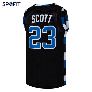 Camiseta de Baloncesto Negra Scott 23 para Hombre, Sin Mangas, Malla Transpirable, Números del Equipo Sublimados, Corte Regular, Ropa Deportiva para Adultos - Product Image 1