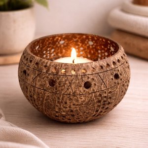 Competitive price sustainable coconut candle <b>holder</b> vintage decor coco shell <b>tealight</b> <b>holders</b> - Product Image 2