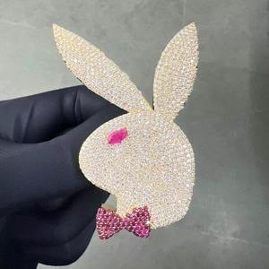 Pendentif Hip Hop de Luxe Exclusif en Or 14K et Argent Sterling, Moissanite Taille Brillant, Plaqué Rhodium, Fournisseur OEM Personnalisé pour Cadeaux - Product Image 2