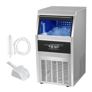 Macchina per il ghiaccio commerciale da cucina, da incasso, 90 libbre/24 ore, 45 cubetti di ghiaccio, produzione in 12-15 minuti, capacità di stoccaggio 24 libbre - Product Image 1
