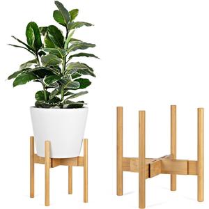 Support de plantes en bois fait main, style moderne, pour pot de fleurs haut, pour décoration intérieure, à prix abordable. - Product Image 5