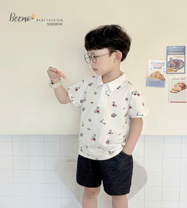 Conjunto de Ropa de Verano Transpirable para Niños, 100% Algodón, Conjunto de Ropa Infantil, Conjunto de Ropa para Niños Pequeños, Camiseta Polo, Pantalones Cortos - Product Image 2