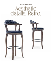 Tabouret de bar pivotant moderne avec siège et repose-pieds rembourrés en velours pour bar à domicile et salle à manger