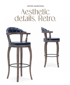 Taburete de Bar Giratorio Moderno con Asiento Tapizado en Terciopelo y Reposapiés para Bar en Casa y Comedor - Product Image 1
