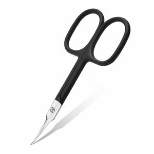 Tijeras de Manicura de Acero Inoxidable con Mango Negro, Punta Puntiaguda para Cortar Cutículas y Uñas, para Uso en Salón y en Casa - Product Image 1
