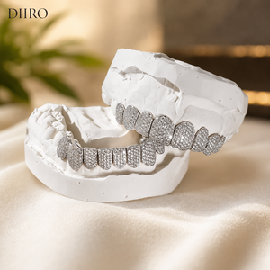 Grillz en argent sterling 925 avec moissanite taille diamant rond et micro-incrustation, unisexe, pour un look glamour et tendance en soirée - Product Image 4