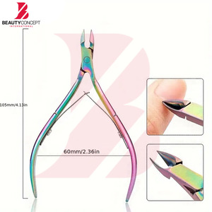 ชุดอุปกรณ์ตัดหนังกำพร้าสแตนเลสสตีลสีดำด้านเคลือบทองรุ้ง พร้อมโลโก้สั่งทำขายส่ง สำหรับมืออาชีพ - Product Image 3
