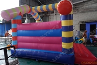 Lilytoys Château gonflable personnalisé en PVC sur le thème des bonbons, coloré et rayé, pour les événements d'anniversaire des enfants et la location commerciale