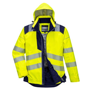 Chaqueta de Seguridad Reflectante de Alta Visibilidad para Trabajo en Invierno, con Capucha, Resistente, Color Verde, para Tráfico Vial, de Poliéster - Product Image 3