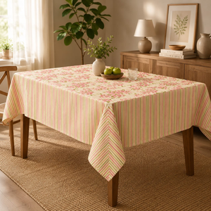 Multi Color Striped Cotton Tablecloth | Decorative Dining <b>Table</b> <b>Cover</b> for Kitchen Home <b>Party</b> Picnic | Washable Rectangle <b>Table</b> - Product Image 4
