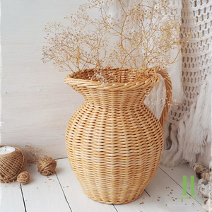 Florero Moderno Ecológico de Mimbre Vintage, Florero Decorativo de Mimbre Natural Tejido a Mano, Decoración del Hogar, Proveedor de Vietnam, OEM, ODM - Product Image 6