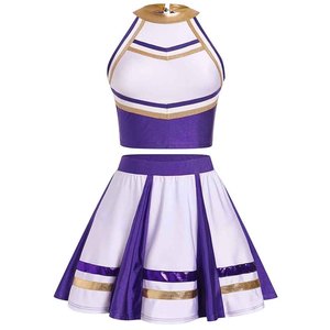 Ensemble d'uniformes de cheerleading personnalisés OEM pour femmes et filles, tenue de cheerleading, jupe et haut en tissu extensible, vêtements d'équipe - Product Image 4