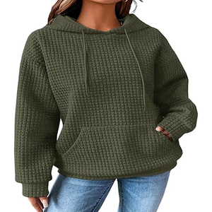 Custom Ladies Winter Fleece Sweatshirt with Hood Premium Streetwear Clothing Polyester/Cotton - Product Image 6