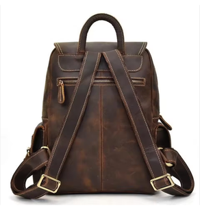 Genuine <b>Leather</b> Backpack <b>Bag</b> Business Laptop Hiking Rucksack Outdoor Travelling Backpack Large Big Capacity <b>Leather</b> Backpack - Product Image 4